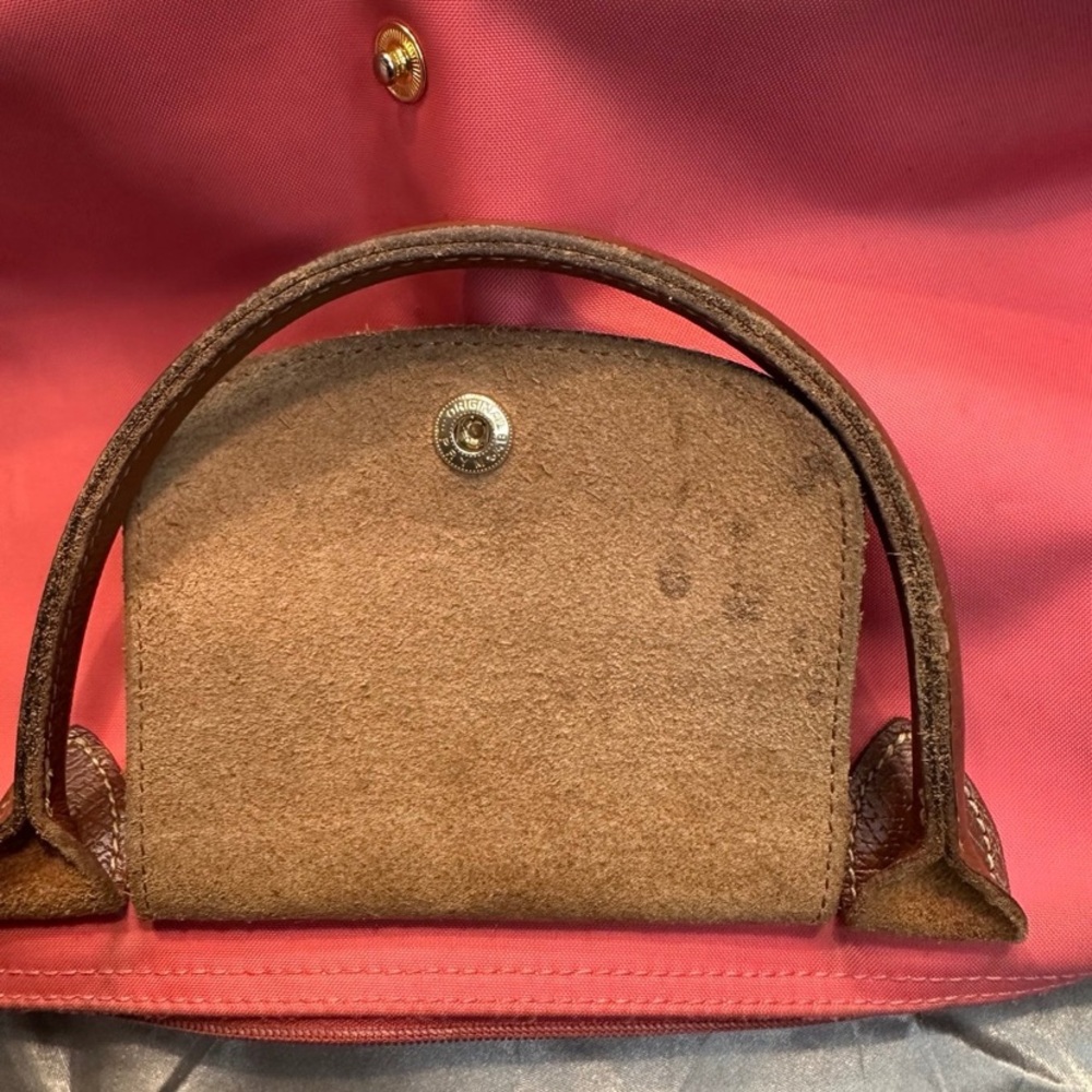 🌹 Longchamp Pink Medium Tote Leather Bag with CutieBuddie Charm - Picture 8 of 13